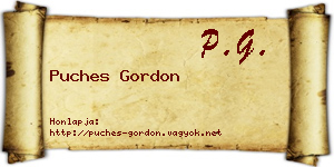 Puches Gordon névjegykártya